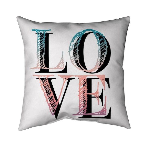 Fondo 26 x 26 in. Colorful Love-Double Sided Print Indoor Pillow - FO3336334