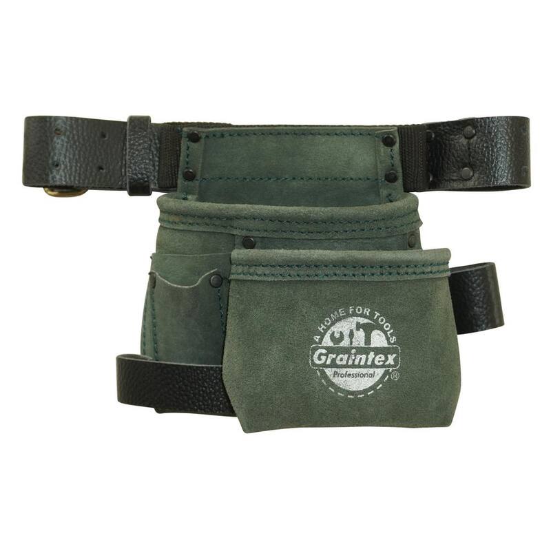 Graintex 4-Pocket Children's Hunter Green Tool Pouch with Belt - SS2484
