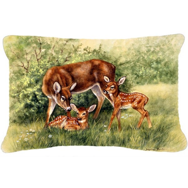 Carolines Treasures Deer by Daphne Baxter Fabric Decorative Pillow - CA78660