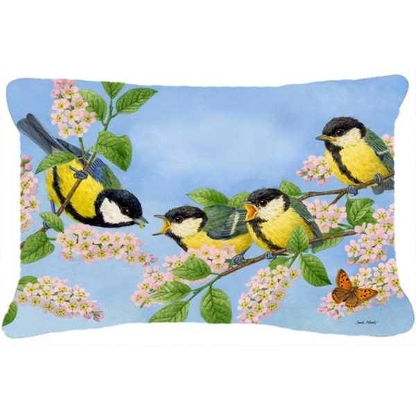 Micasa Great Tit Family of Birds Fabric Decorative Pillow - MI951330