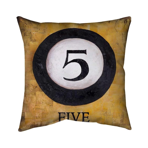 Fondo 20 x 20 in. Billiard Ball No5-Double Sided Print Indoor Pillow - FO3326529