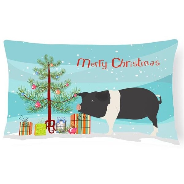 Carolines Treasures Carolines Treasures BB9306PW1216 Hampshire Pig Christmas Canvas Fabric Decorative Pillow - BB9306PW1216