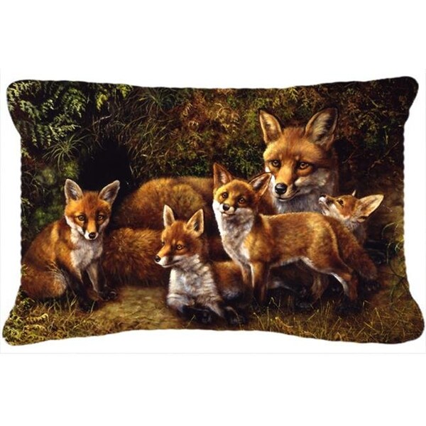 Carolines Treasures Carolines Treasures BDBA0090PW1216 Fox Family Foxes by Daphne Baxter Fabric Decorative Pillow - BDBA0090PW1216