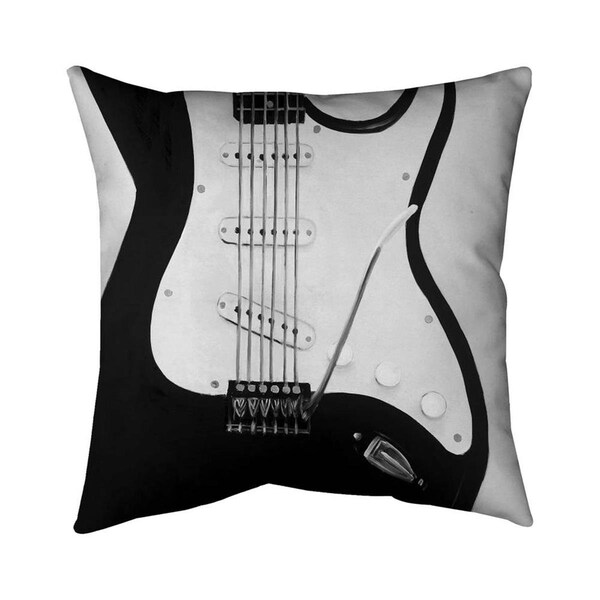 Fondo 26 x 26 in. Black Electric Guitar-Double Sided Print Indoor Pillow - FO3339878