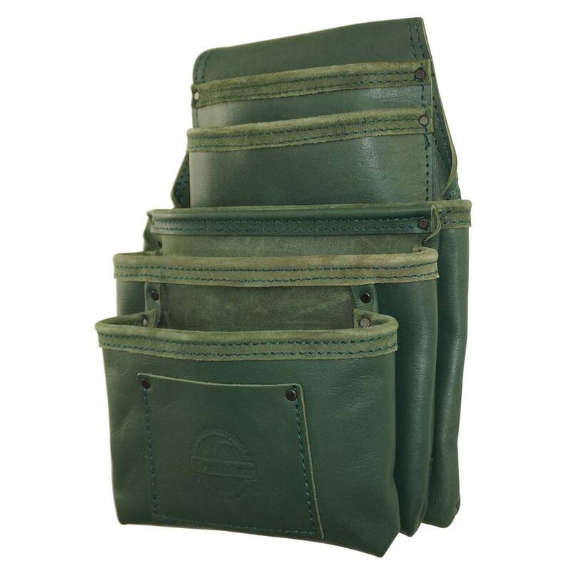 Graintex 5-Pocket Leather Top Grain Oil Tanned Nail & Tool Pouch - ST2106