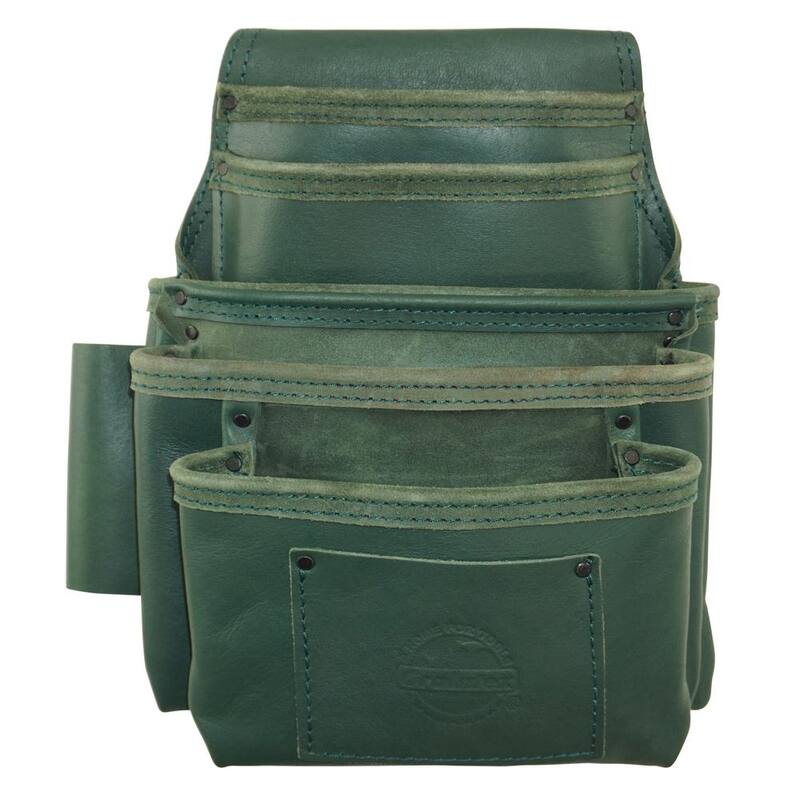 Graintex 5-Pocket Leather Top Grain Oil Tanned Nail & Tool Pouch - ST2106