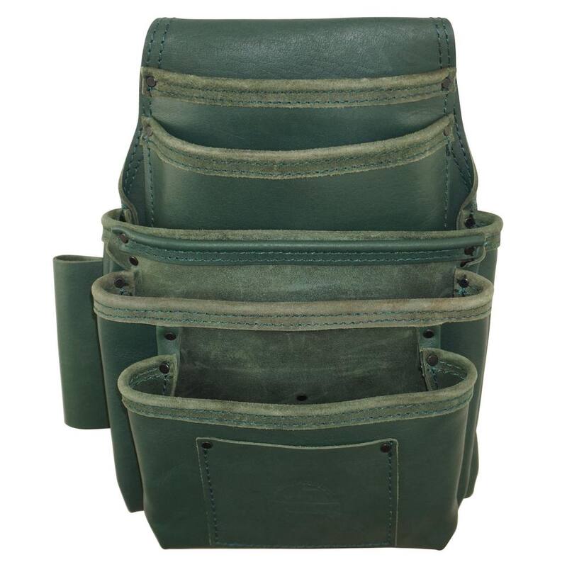 Graintex 5-Pocket Leather Top Grain Oil Tanned Nail & Tool Pouch - ST2106