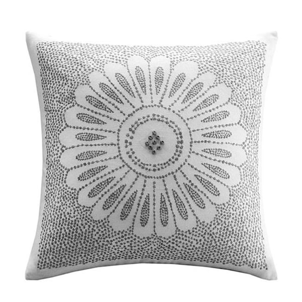Ink Plus Ivy Kids INK Plus IVY II30-609 Sofia Embroidered Decorative Pillow - Grey - II30-609