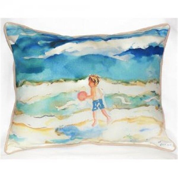 Betsy Drake Betsy Drake HJ609 Boy and Ball Throw Pillow; 16 x 20 in. - HJ609