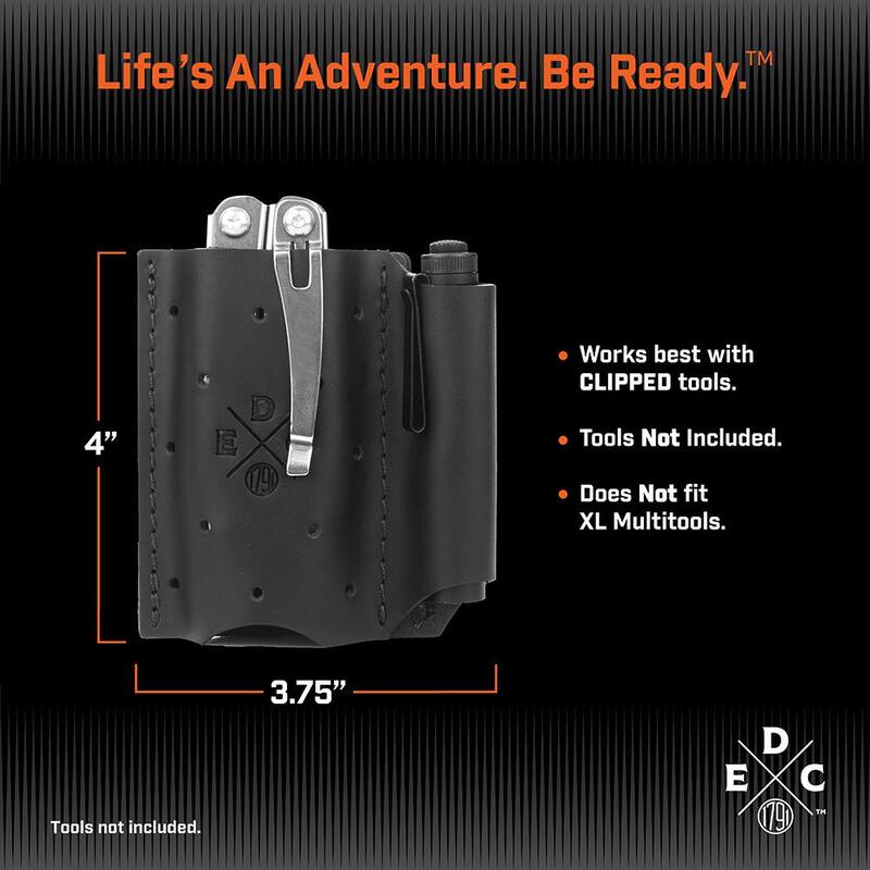 1791 EVERYDAY CARRY 3.7 in. Standard Small and Medium Black Full-Grain Leather Tool Organizer - WEBACDuoBLKA