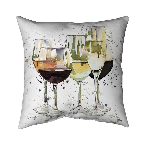 Begin Home Decor 26 x 26 in. Beautiful Wine Glasses-Double Sided Print Indoor Pillow - 5541-2626-GA112
