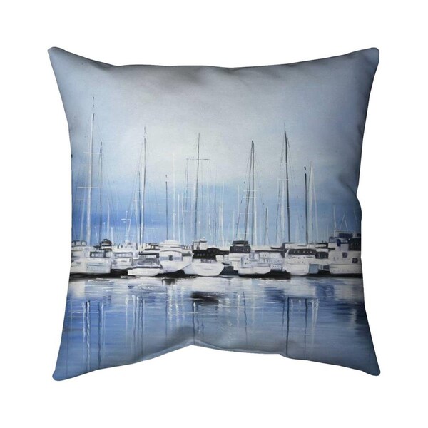 Begin Home Decor 26 x 26 in. Boats At The Dock-Double Sided Print Indoor Pillow - 5541-2626-CO119