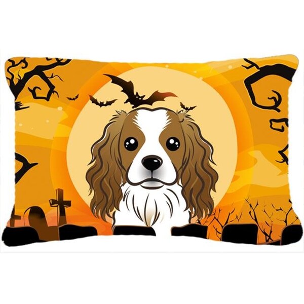 Carolines Treasures Carolines Treasures BB1782PW1216 Halloween Cavalier Spaniel Fabric Decorative Pillow - BB1782PW1216