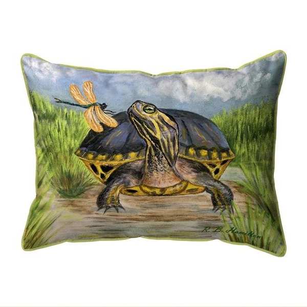 Betsy Drake Betsydrake HJ1182 16 x 20 in. Dragonfly to Turtle Large Indoor & Outdoor Pillow - Large - HJ1182