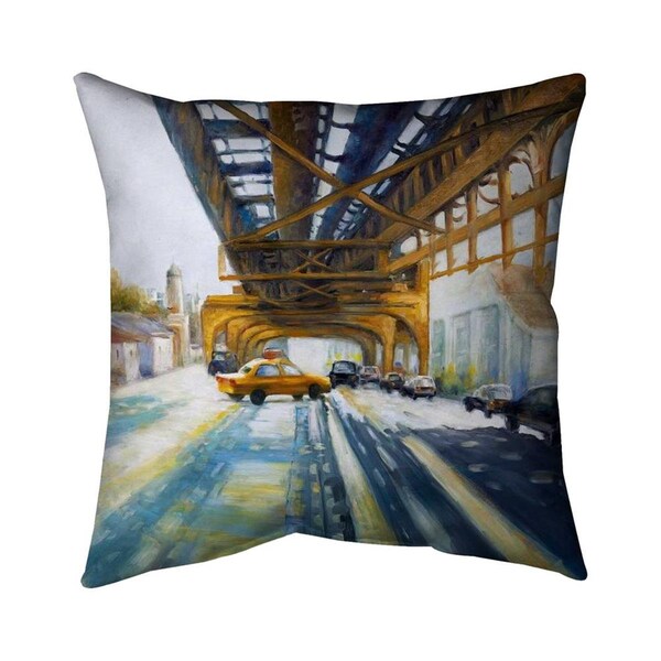 Begin Home Decor 20 x 20 in. Cars Under The Bridge-Double Sided Print Indoor Pillow - 5541-2020-CI191