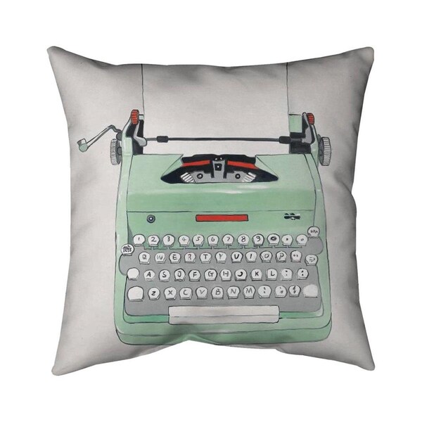 Fondo 20 x 20 in. Mint Typewriter-Double Sided Print Indoor Pillow - FO3333130