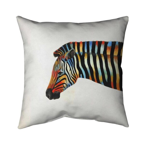Fondo 26 x 26 in. Colorful Zebra-Double Sided Print Indoor Pillow - FO2773717