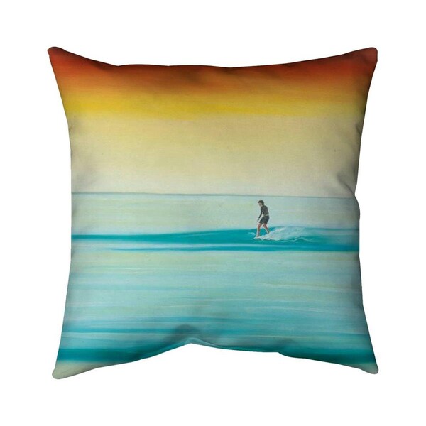 Fondo 26 x 26 in. A Surfer by Dawn-Double Sided Print Indoor Pillow - FO2793170