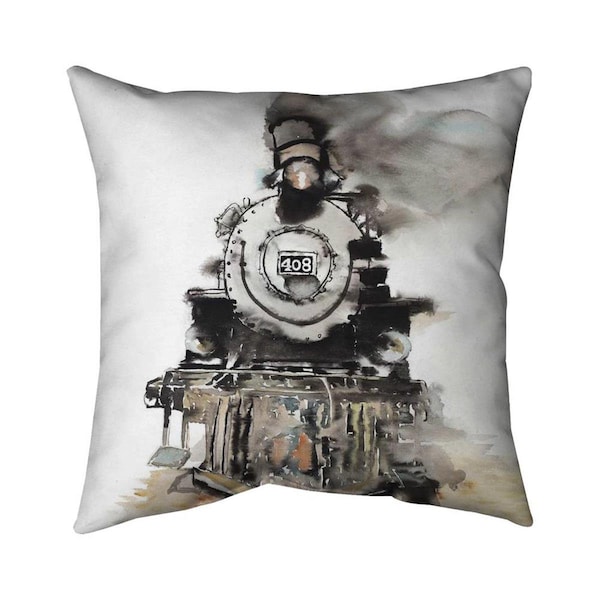 Fondo 26 x 26 in. Vintage Train-Double Sided Print Indoor Pillow - FO3335413