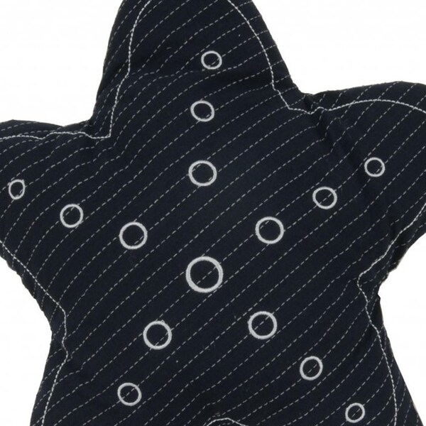 Homeroots White & Blue Star Pillow 12 x 12 x 4.5 in. - 364154