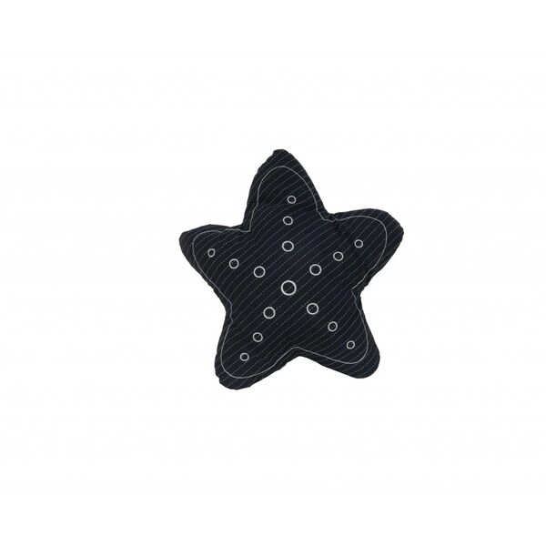 Homeroots White & Blue Star Pillow 12 x 12 x 4.5 in. - 364154