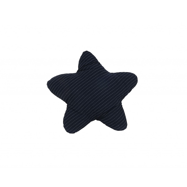 Homeroots White & Blue Star Pillow 12 x 12 x 4.5 in. - 364154
