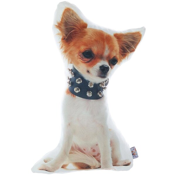 Homeroots Multi Color Pomerarian Dog Shape Filled PillowAnimal Shaped Pillow - 355394