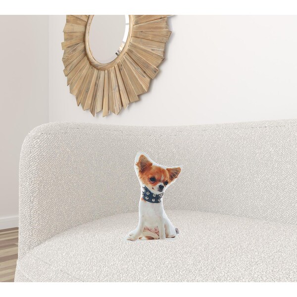 Homeroots Multi Color Pomerarian Dog Shape Filled PillowAnimal Shaped Pillow - 355394