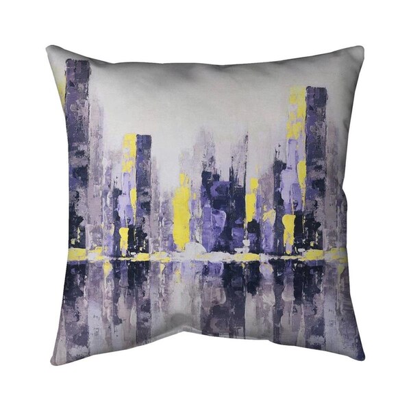 Begin Home Decor 26 x 26 in. Abstract Purple City-Double Sided Print Indoor Pillow - 5541-2626-CI130