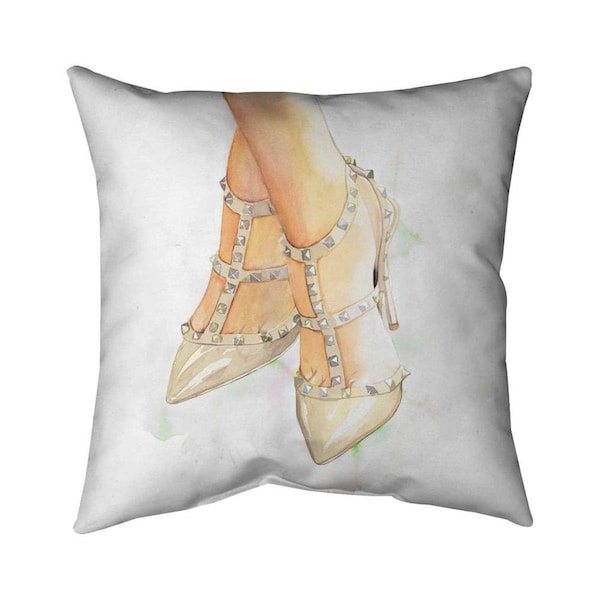 Begin Home Decor 20 x 20 in. Studded High Heels-Double Sided Print Indoor Pillow - 5541-2020-FA30