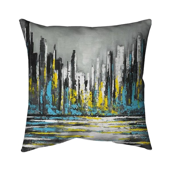 Fondo 26 x 26 in. Abstract Blue Skyline-Double Sided Print Indoor Pillow - FO2772735