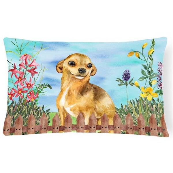 Carolines Treasures Carolines Treasures CK1220PW1216 Chihuahua Spring Canvas Fabric Decorative Pillow - CK1220PW1216