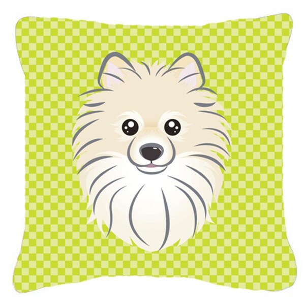 Jensendistributionservices Checkerboard Lime Green Pomeranian Fabric Decorative Pillow, 18 x 18 In. - MI2555402