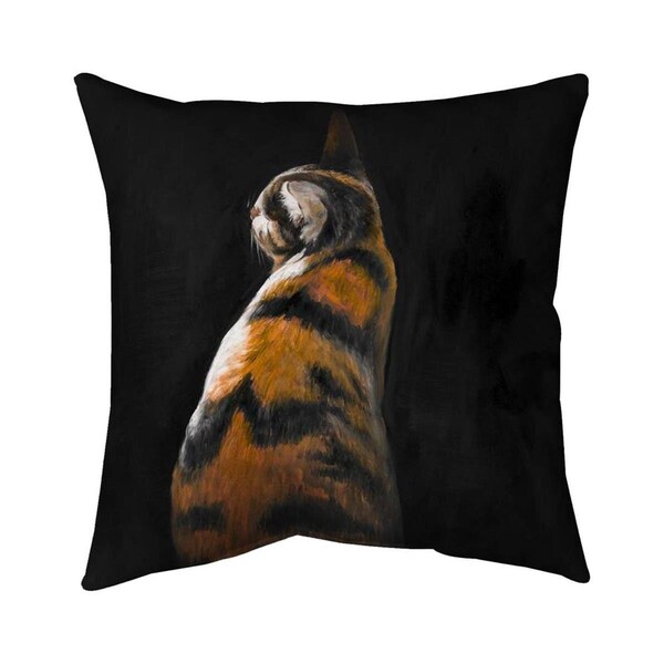 Begin Home Decor 20 x 20 in. Spotted Cat-Double Sided Print Indoor Pillow - 5541-2020-AN167