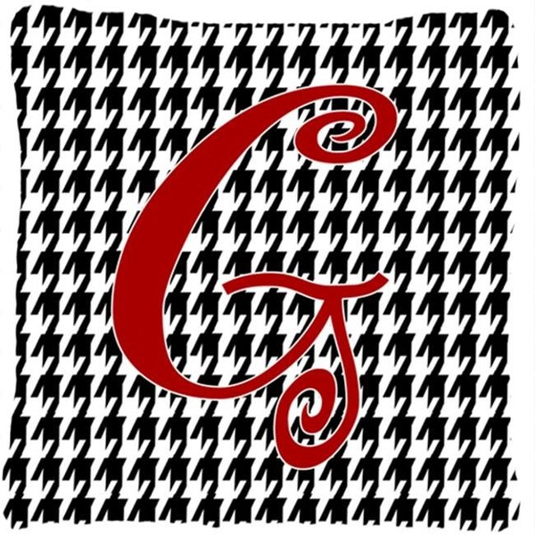 Carolines Treasures Carolines Treasures CJ1035-GPW1414 14 x 14 in. Monogram Initial G Houndstooth Black Fabric Decorative Pillow - CJ1035-GPW1414