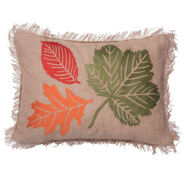 Dare2Decor 18 x 18 in. Tan Harvest Leaves Pillow - DA2675972