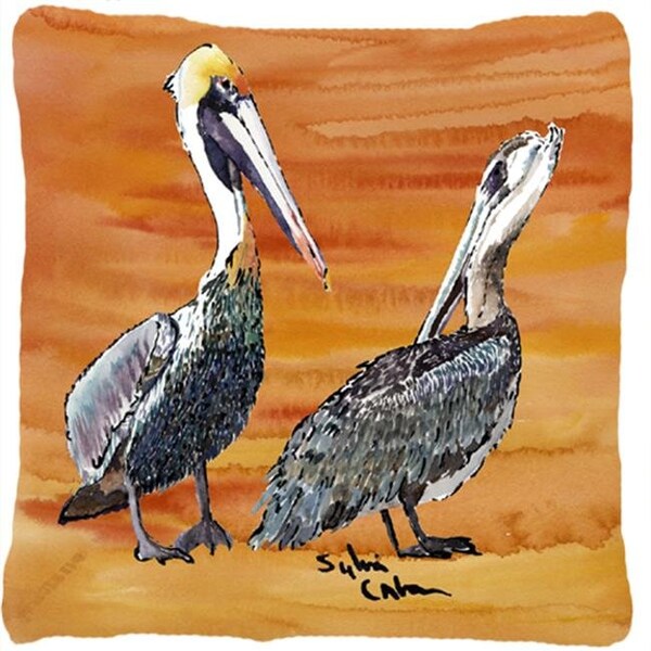 Carolines Treasures Carolines Treasures 8407PW1414 14 x 14 in. Bird - Pelican Decorative Fabric Pillow - 8407PW1414