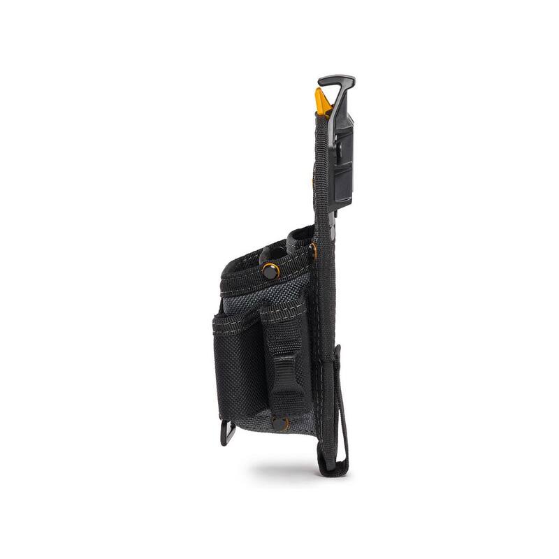 TOUGHBUILT ClipTech Medium Technician Pouch in Black with 7 pockets and loops and rugged rivet reinforced construction - TB-CT-36-M7