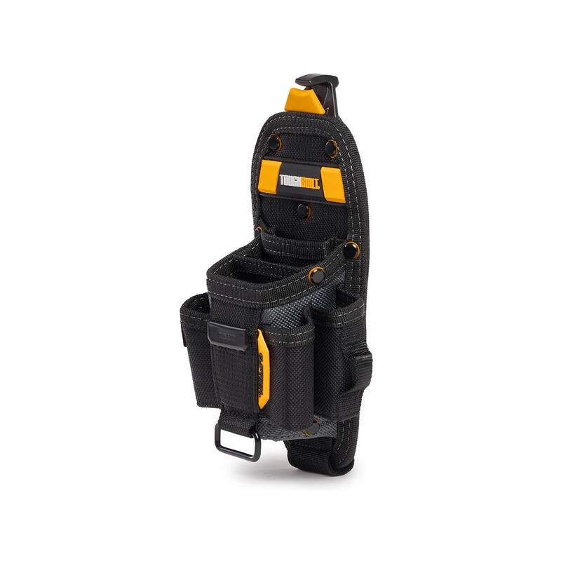 TOUGHBUILT ClipTech Medium Technician Pouch in Black with 7 pockets and loops and rugged rivet reinforced construction - TB-CT-36-M7