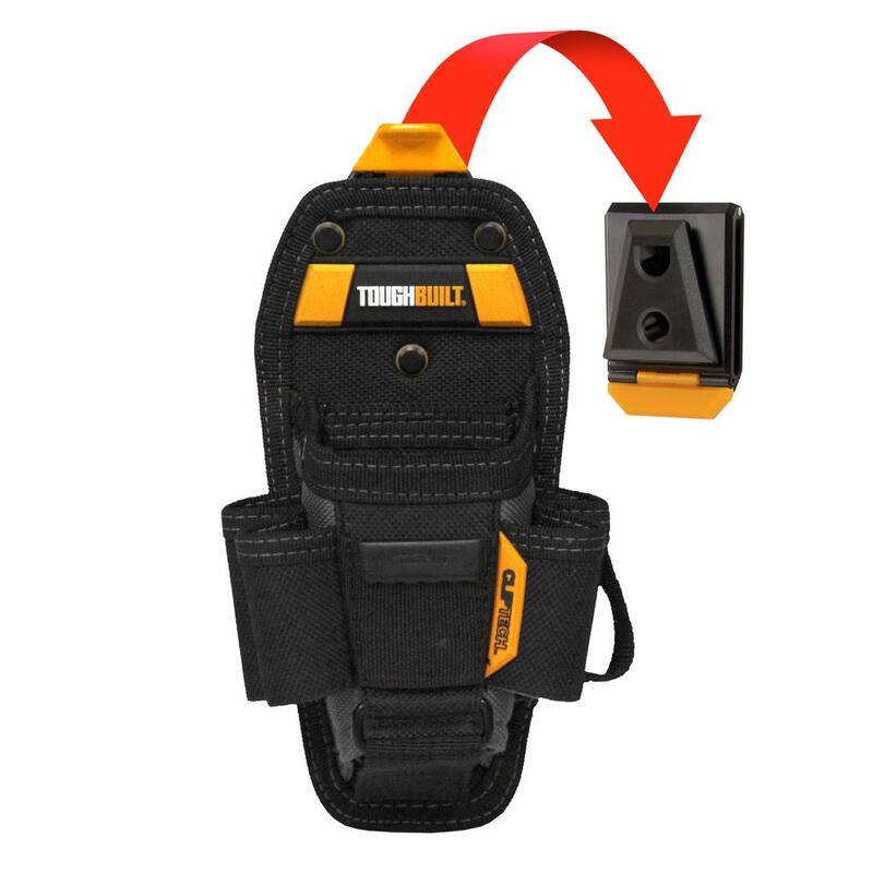 TOUGHBUILT ClipTech Medium Technician Pouch in Black with 7 pockets and loops and rugged rivet reinforced construction - TB-CT-36-M7