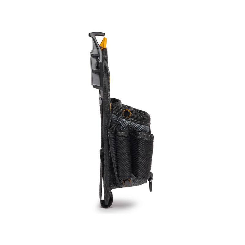 TOUGHBUILT ClipTech Medium Technician Pouch in Black with 7 pockets and loops and rugged rivet reinforced construction - TB-CT-36-M7
