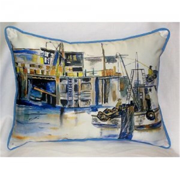 Betsy Drake Fishing Boat Throw Pillow- 20 x 24 in. - ZP929