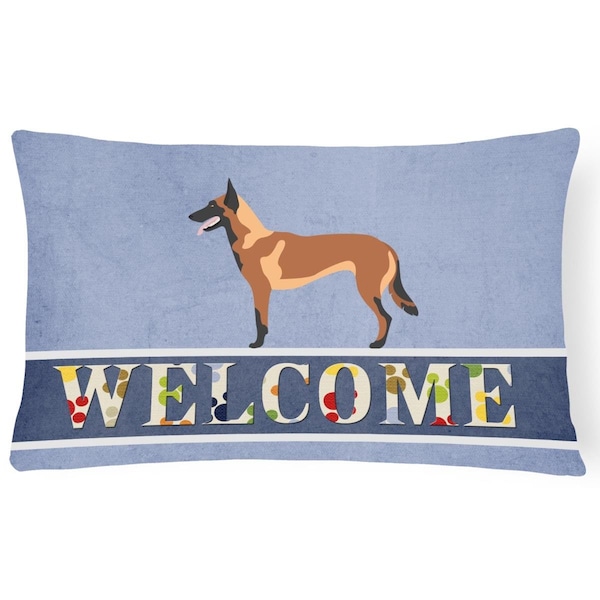 Carolines Treasures Malinois Belgian Shepherd Canvas Fabric Decorative Pillow - CA69064