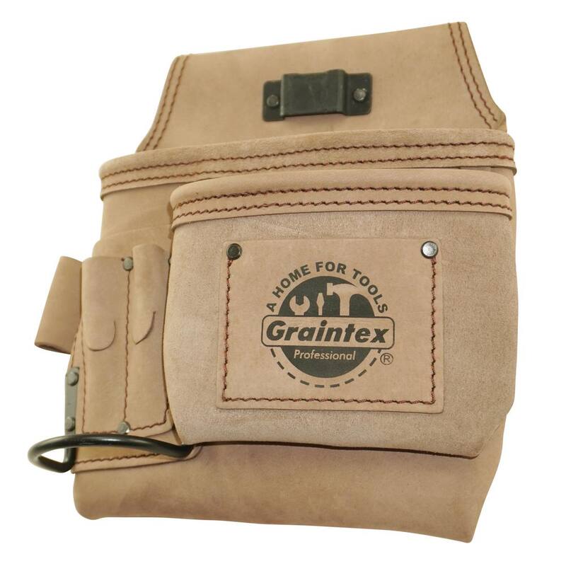 Graintex 5-Pocket Right Handed Beige Top Grain Leather Tool Pouch - ST2254