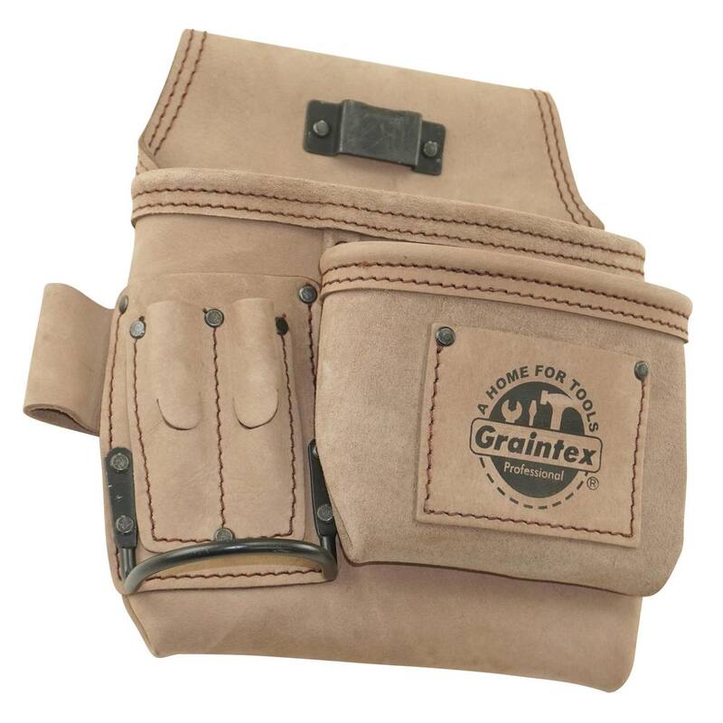 Graintex 5-Pocket Right Handed Beige Top Grain Leather Tool Pouch - ST2254