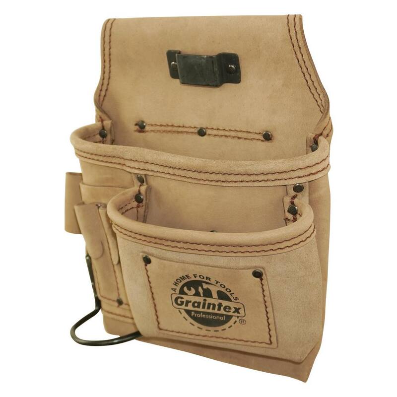 Graintex 5-Pocket Right Handed Beige Top Grain Leather Tool Pouch - ST2254