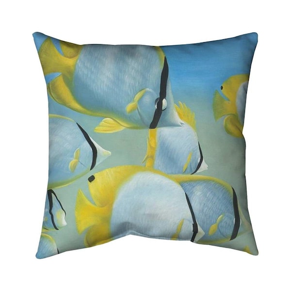 Begin Home Decor 20 x 20 in. Butterfly Fishes-Double Sided Print Indoor Pillow - 5541-2020-AN174