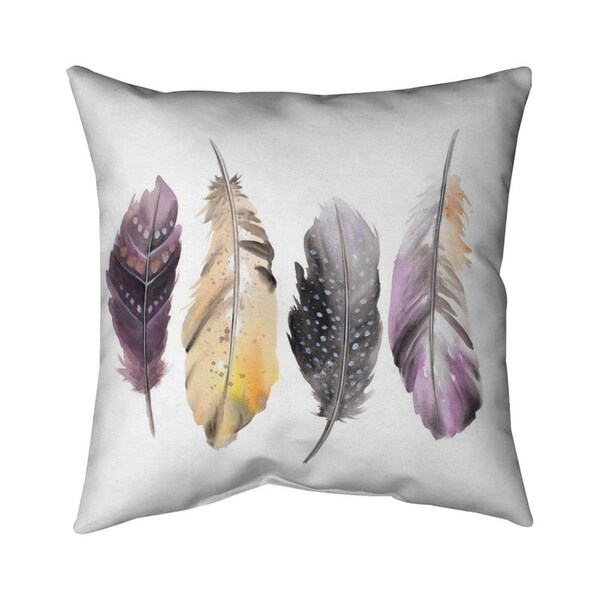 Begin Home Decor 26 x 26 in. Bohemian Feather Set-Double Sided Print Indoor Pillow - 5541-2626-AN335