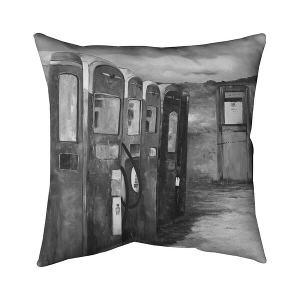 Begin Home Decor 26 x 26 in. Old Gas Pumps-Double Sided Print Indoor Pillow - 5541-2626-SL13-1