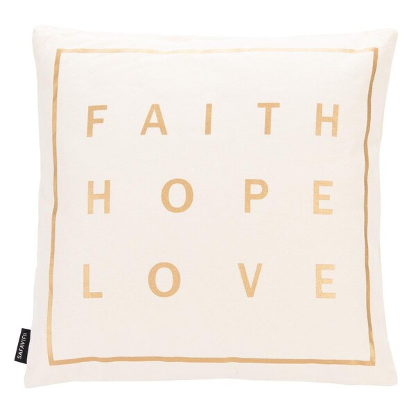 Safavieh Faith Decorative Pillow Beige & Gold - PLS7167A-1818